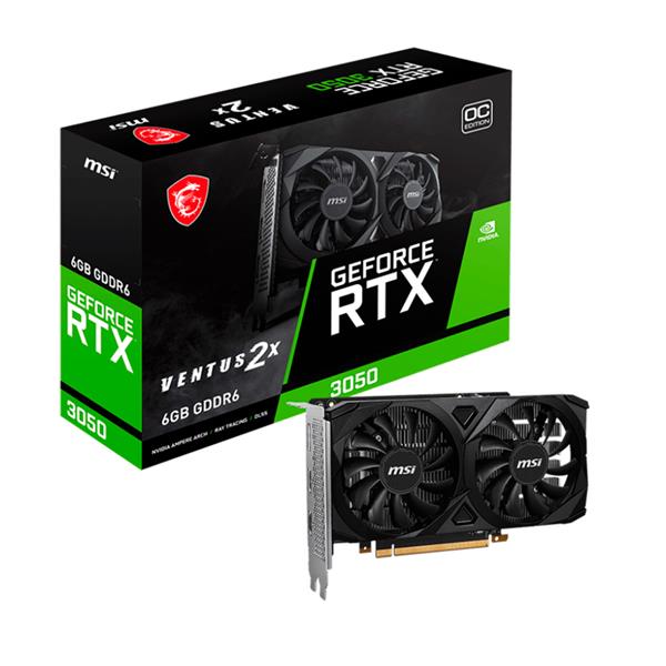 Placa de Video MSI RTX 3050 Ventus 2X 6GB GDDR6 OC